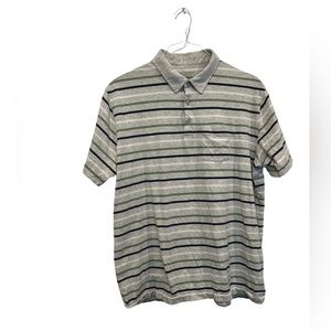 Patagonia Men’s‎ Polo Shirt Size XL Organic Cotton Grey Striped 1 Pocket EUC